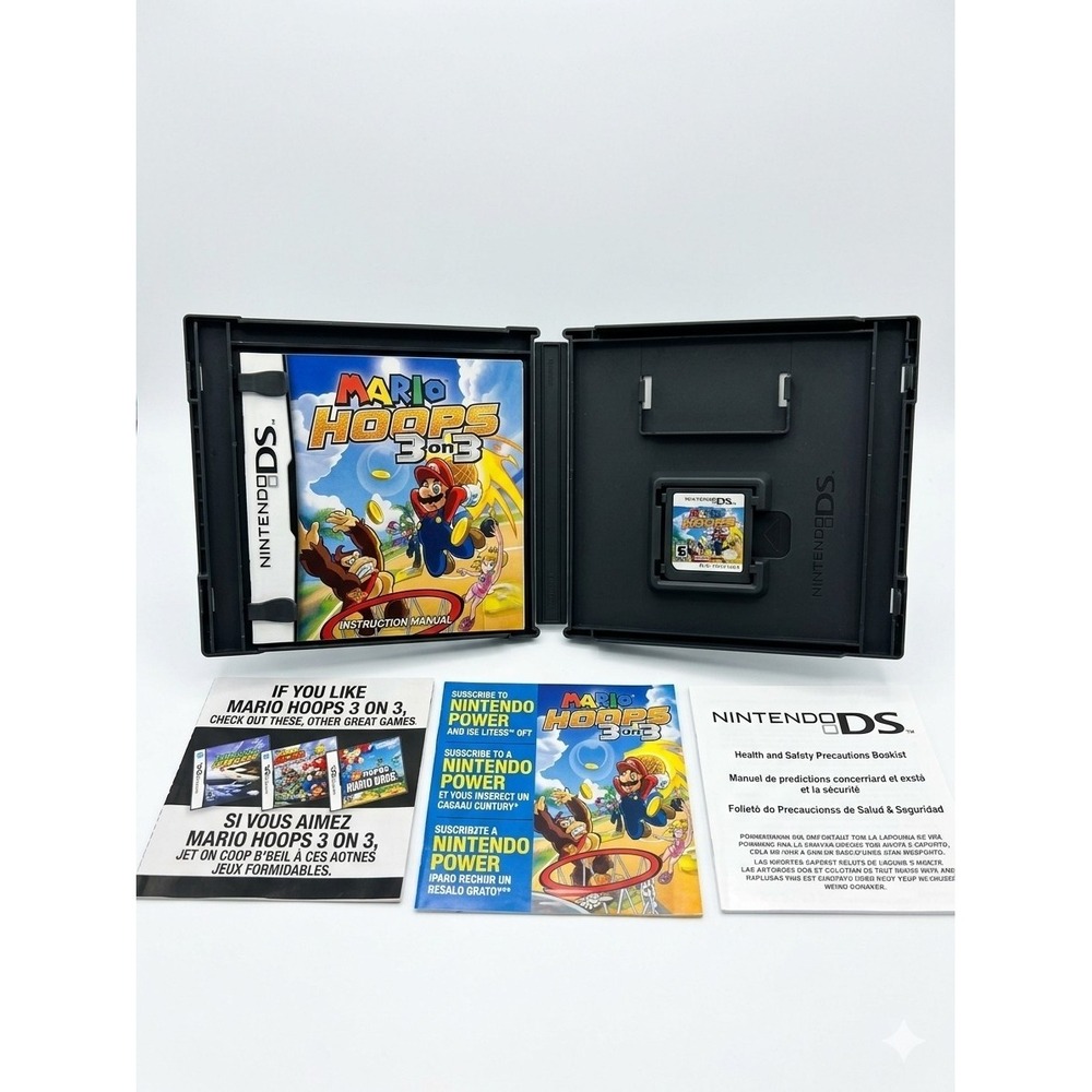 Mario Hoops 3 on 3 Nintendo DS Case Manual Inserts ONLY NO GAME Authentic 2006